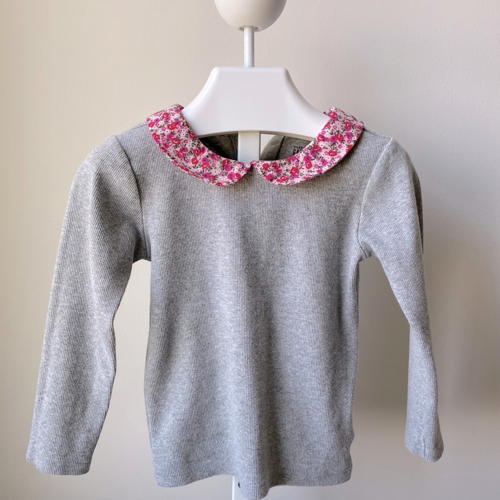 Gap Floral Collar Ribbed long Sleeve Shirt